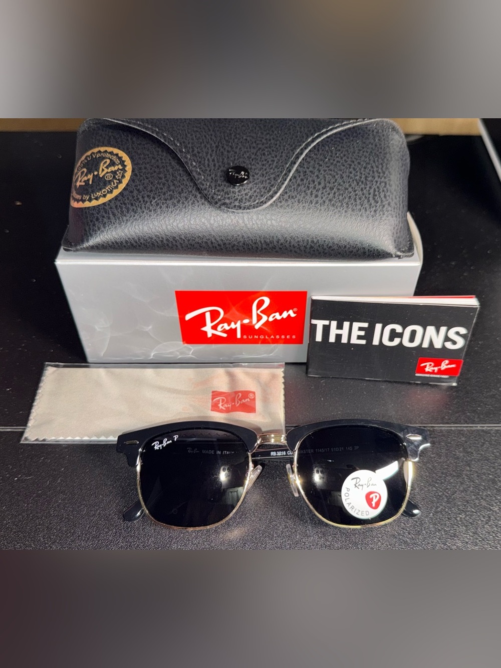 Clubmaster Sunglasses in Black and Gold